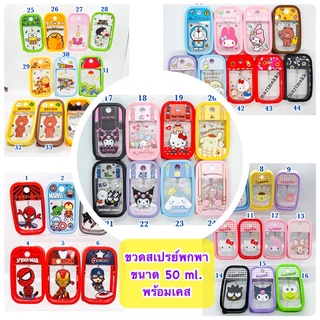 ขวดสเปรย์แอลกอฮอล์ลายการ์ตูน+เคส แถมฟรีกรวยเล็ก