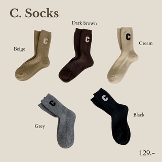 🧦พร้อมส่ง🧦C.Socks ถุงเท้าข้อยาว