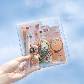 Ins Style กระเป๋าจัดเก็บเครื่องเขียน PVC แบบใส กันน้ํา แบบพกพา DIY