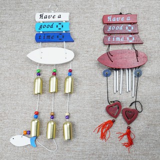 โมบายลมกระดิ่งลม เรือไม้ญี่ปุ่น  Wind Chimes แขวนตกแต่งบ้าน ที่ทำงาน ร้านค้า