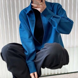 เสื้อแจ็กเก็ตแขนยาว คอวี ผ้าลูกฟูก ไม่มีกระดุม สไตล์ฝรั่งเศส วินเทจ แฟชั่นสําหรับผู้หญิง