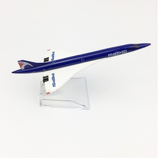 [16CM] โมเดลเครื่องบิน เป๊ปซี่ Pepsi concorde (Aircraft Model) วัสดุทำจากเหล็ก พร้อมฐาน ของเล่น ของสะสม เสริมฮวงจุ้ย