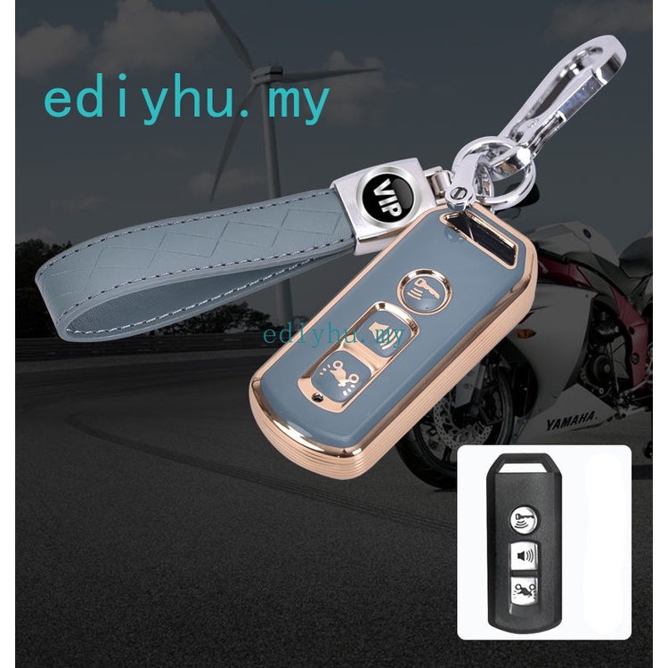 113 บาท เคสรีโมตกุญแจ TPU 3 ปุ่ม สําหรับรถจักรยานยนต์ สกูตเตอร์ Honda PCX SH 125 150 forza350 key case holder with keyring Automobiles