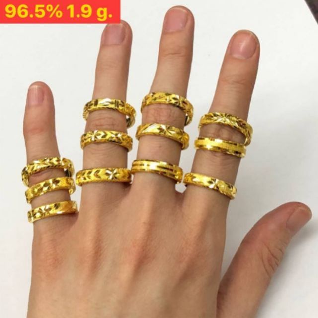 แหวนทองคำแท้ 96.5% น้ำหนักครึ่งสลึง ลายโดนัทตัดลายสวยๆ