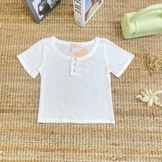 🌿🌼New in🌼🌿เสื้อยืดผ้านิ่มมาก คอกลม แต่งกระดุมคอ