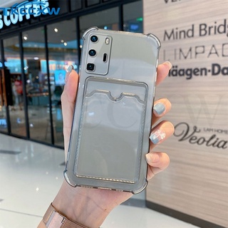 เคสโทรศัพท์มือถือแบบนิ่ม ใส กันกระแทก พร้อมช่องใส่บัตร สําหรับ Xiaomi Redmi Note 9S 10S 8 9 10 Pro Max 9pr