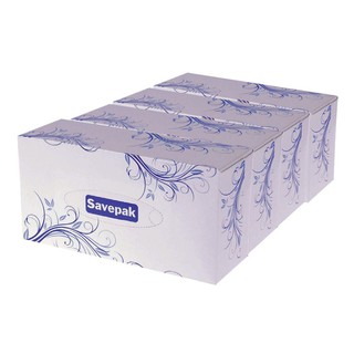 💥โปรสุดพิเศษ!!!💥 เซพแพ็ค กระดาษเช็ดหน้า 150 แผ่น x 4 ห่อ Savepak Facial Tissue 150 Sheets x 4 Boxes