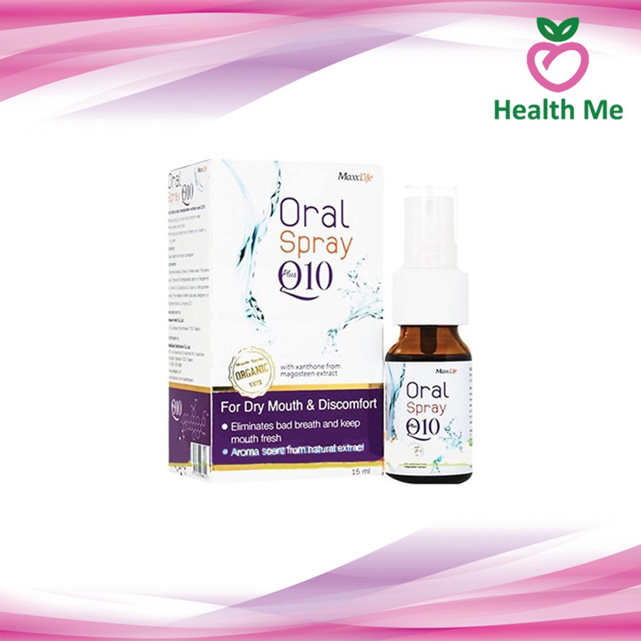 MaxxLife Oral Spray Plus Q10 สเปรย์สำหรับช่องปาก ลดอาการไอ ระคายคอ ระงับกลิ่นปาก ขนาด 15 ml