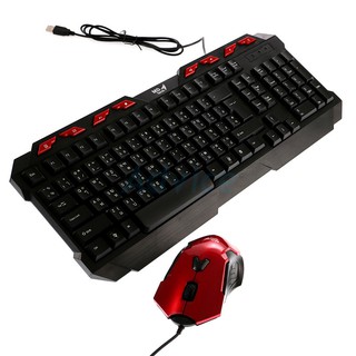 (2in1) USB MD-TECH (KB-222/M-103) Black/Red