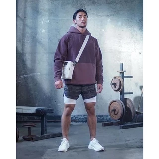 กางเกงวิ่งขาสั้น 2 in 1 [มีกระเป๋า2ข้าง] ซับในเนื้อผ้าเย็น กางเกงกีฬา กางเกงออกกำลังกาย กางเกงกีฬาขาสั้น