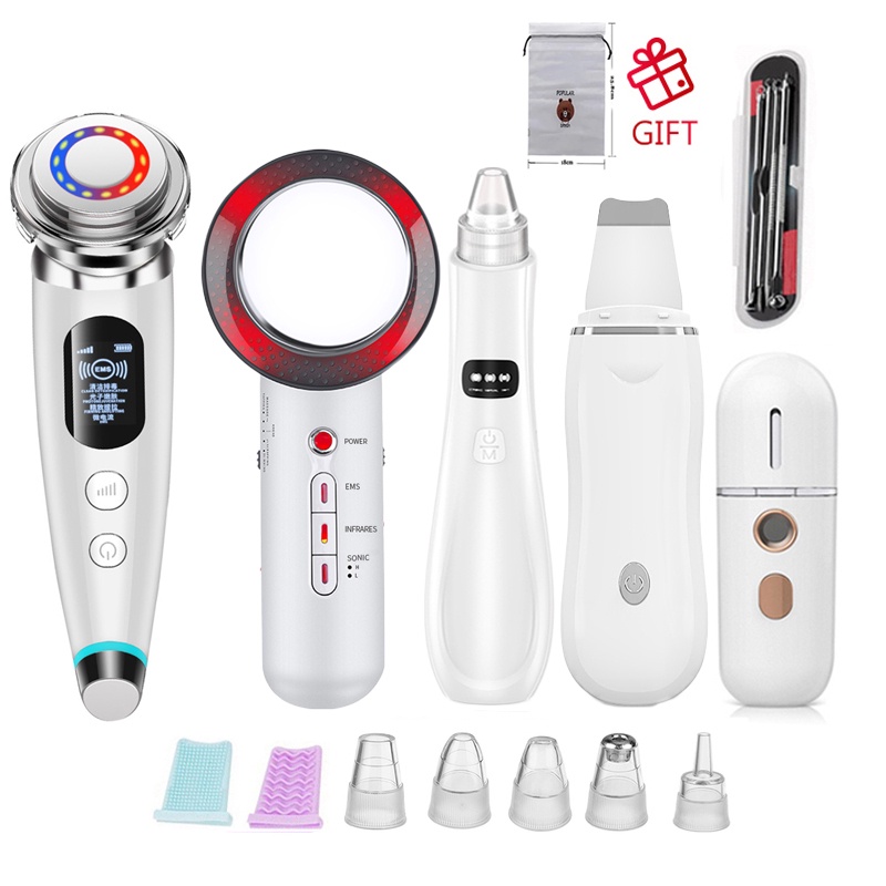 BEMS Facial Massager Radio Frequency Ultrasonic Skin Scrubber Face Lift ...