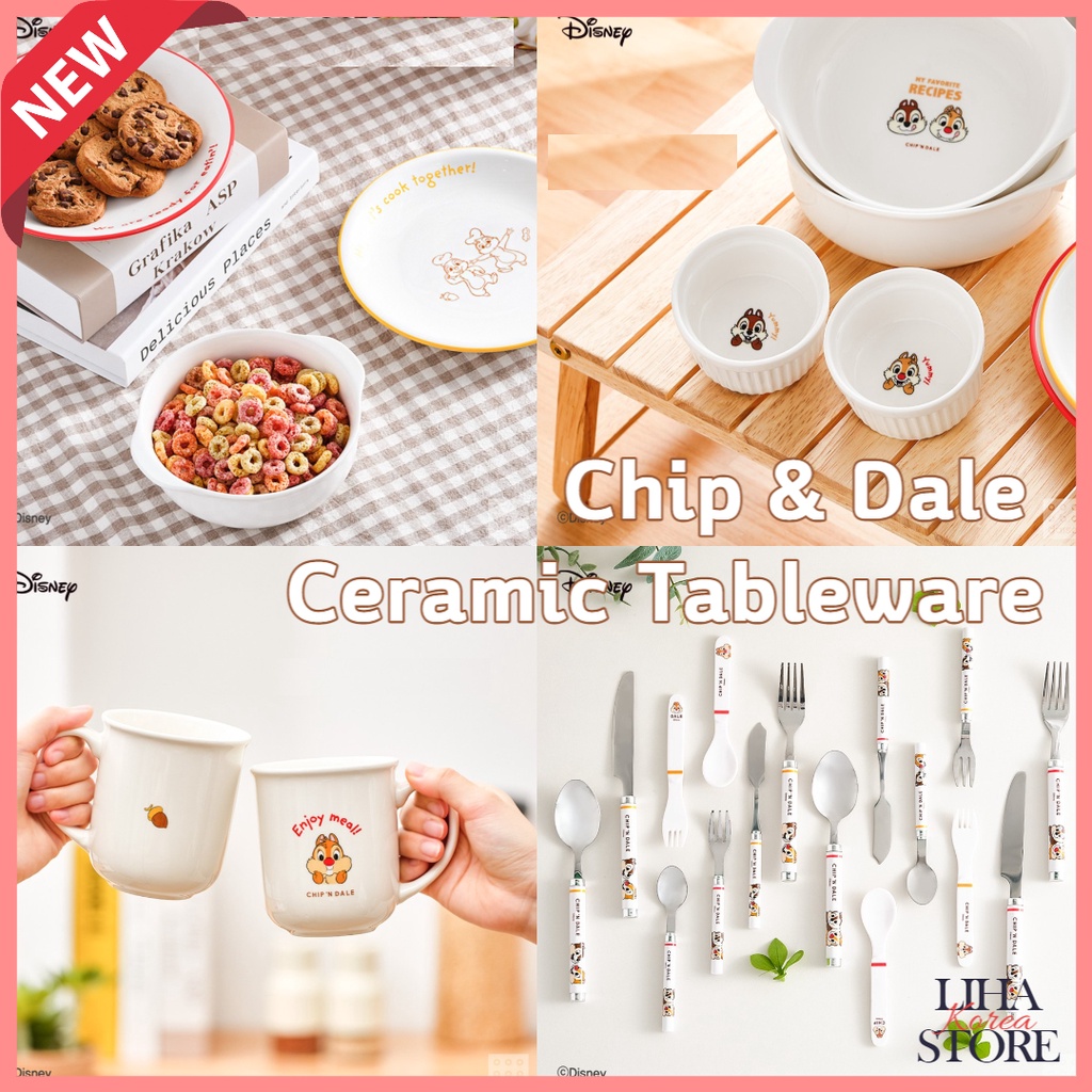 🎈DAISO KOREA X Disney Chip&Dale(Chip and Dale)(Chip n Dale)Plate จานเซรามิค/Chip and Dale Mug Cup ถ้