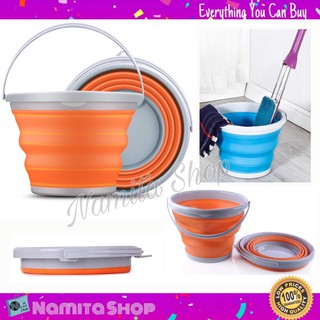 Namita folding bucket ถัง ถังน้ำ ถังซิลิโคน พับได้ ประหยัดพื้นที่ อเนกประสงค์