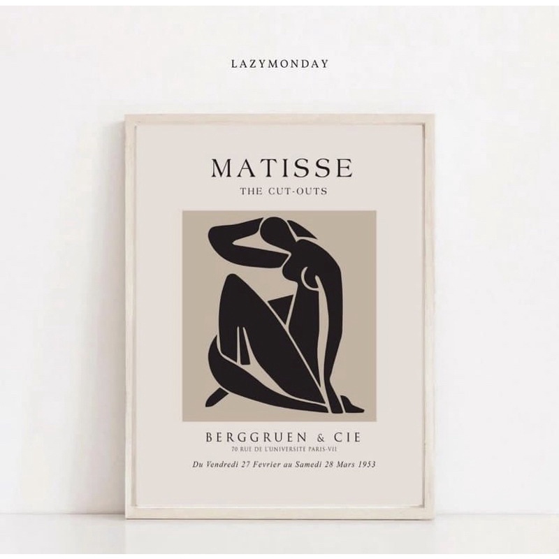 พร้อมส่ง Poster Matisse (cream tone) โปสเตอร์ภาพวาดศิลปิน ขนาด A4- 50x70cm (ไม่มีกรอบรูป)