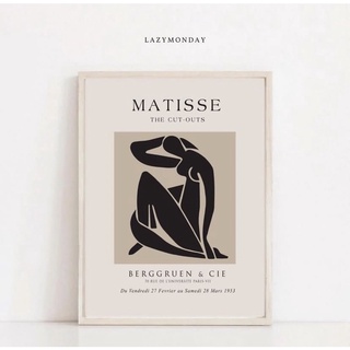 พร้อมส่ง 🏡 Poster Matisse (cream tone) โปสเตอร์ภาพวาดศิลปิน ขนาด A4- 50x70cm (ไม่มีกรอบรูป)