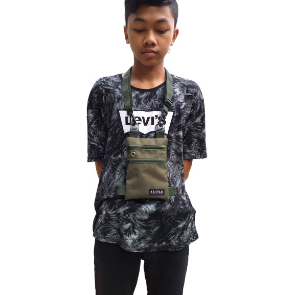Original Branded Akhtar Cool Mens Small Sling Bag Mini Distro Mens Sling Bag Ori