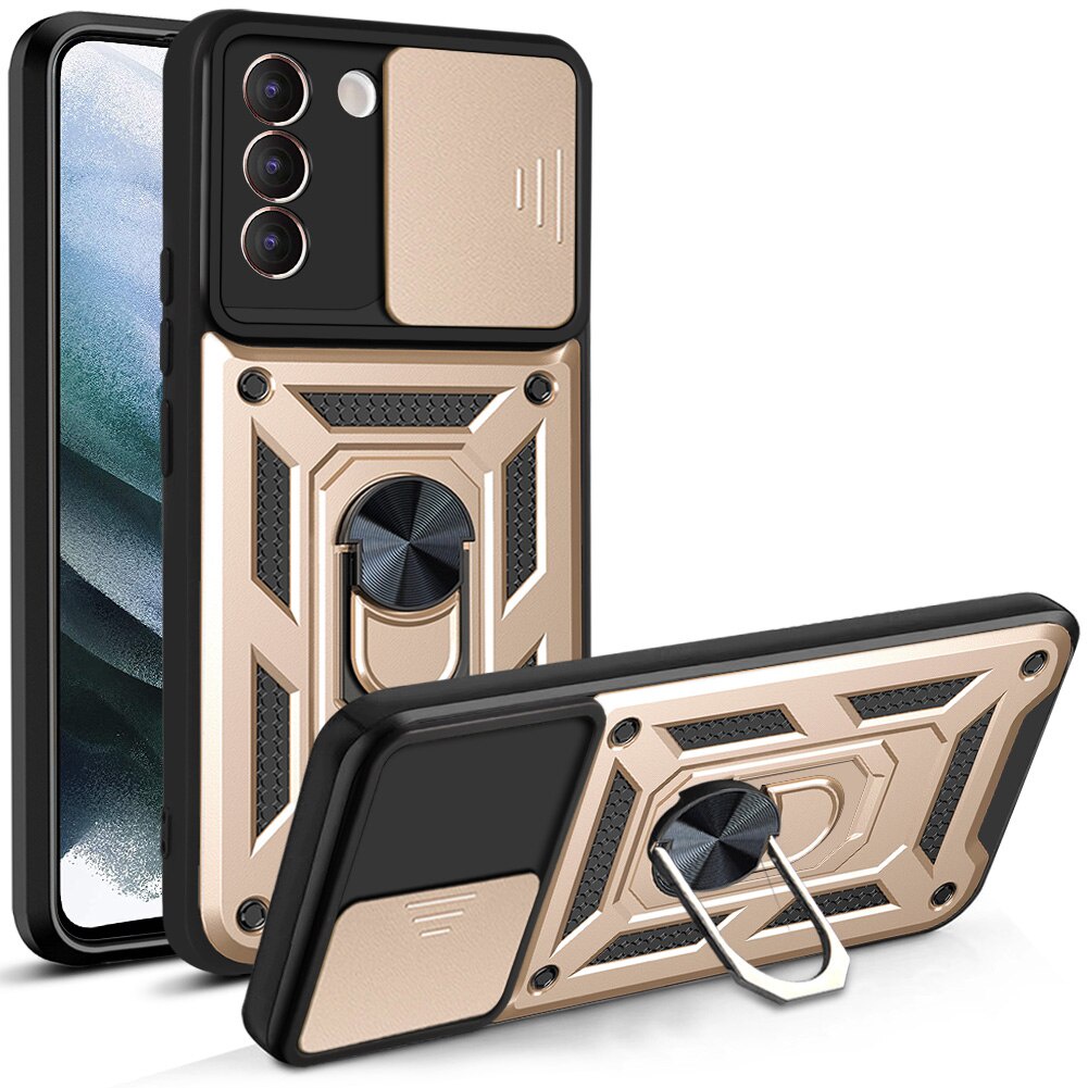 เคสโทรศัพท์ แบบแข็งกัน กระแทก พร้อมขาตั้ง สําหรับ Samsung Galaxy S21 S20 Ultra Plus FE 5G Phone Case Armor Magnetic Ring Kickstand Back Cover With Camera Protection