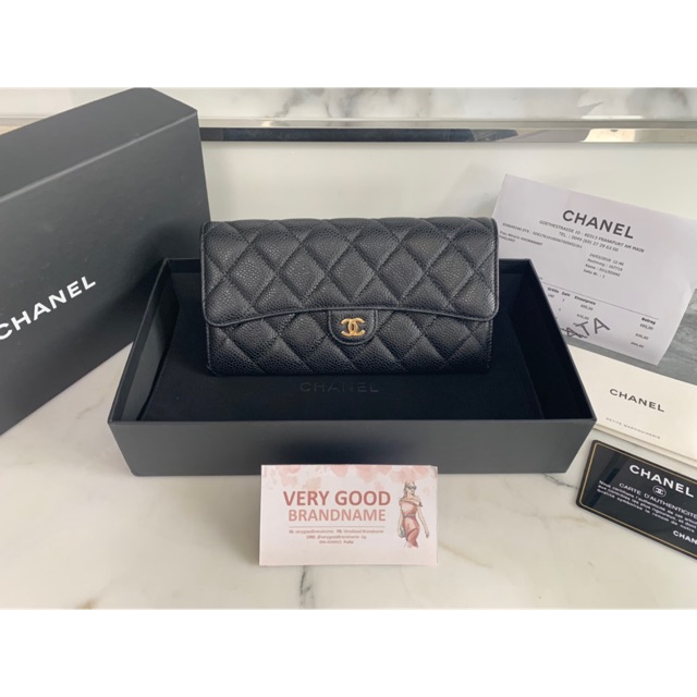 Chanel sarah wallet black caviar holo25