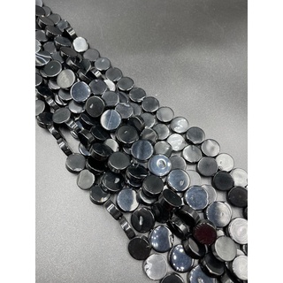 อาเกตสีดำ Black Agate coin shape