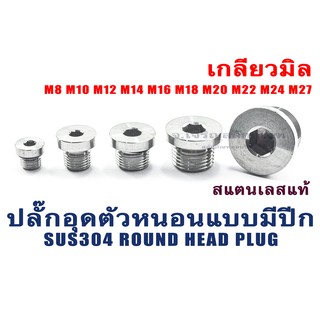 ปลั๊กอุดเกลียวนอกสแตนเลส ข้อต่ออุดมีบ่า M8x1.0 M10x1.0 M12x1.5 M14x1.5 M16x1.5 M18x1.5 M20x1.5 M22x1.5 M24x1.5 M27x1.5