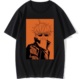 คอลูกเรือเสื้อยืดคอกลมเสื้อยืดแขนสั้น พิมพ์ลายการ์ตูนอนิเมะ Jujutsu Kaisen JJK แฟชั่นสําหรับผู้ชาย และผู้หญิงผ้าฝ้ายแท้