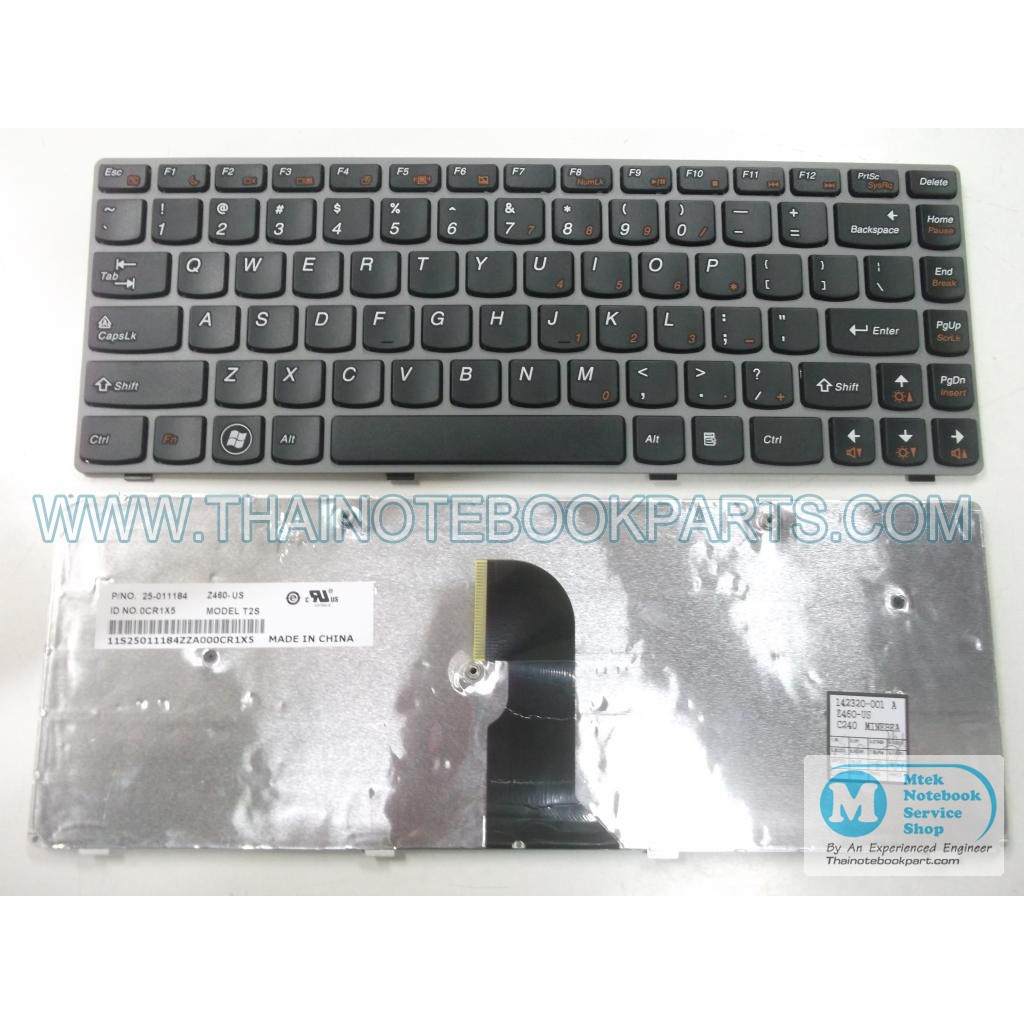 คีย์บอร์ดโน๊ตบุ๊ค Lenovo Ideapad Z450 Z460 Z560 ,25-011184 11217P US Keyboard (แป้นพิมพ์ ภาษาอังกฤษ 