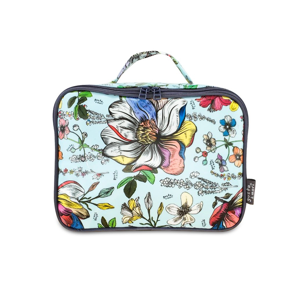 gusto&mori กระเป๋าจัดระเบียบขนาดกลาง สำหรับใส่ในกระเป๋าเดินทาง ลาย Blue Blossom