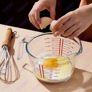 แก้วตวง 8 ออนซ์ 250ml 500ml 1000mlถ้วยตวง เหยือกตวง ทำจากแก้วอย่างหนา Heat-resistant Borosilicate Glass Measuring cup