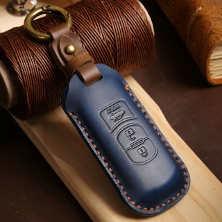 Mazda Leather Car Key Case for Ankersaira CX4 Atez CX30 Crazy Horse Leather Key Case