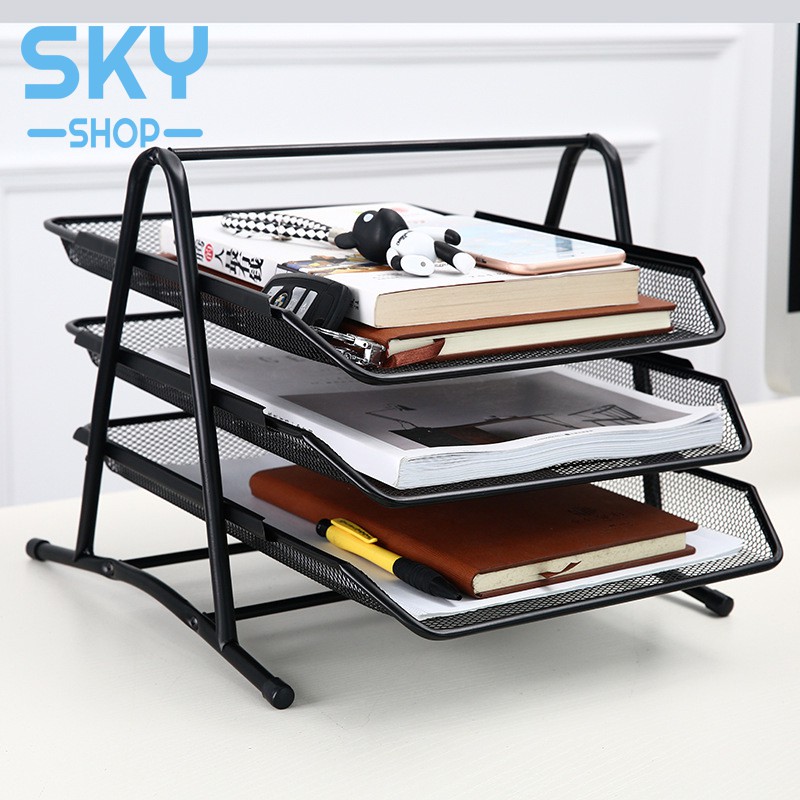 SKY ชั้นวางเอกสาร 3 ชั้น 34*30*27cm ชั้นวางเอกสารทำจากสแตนเลส แข็งแรง Document Shelf