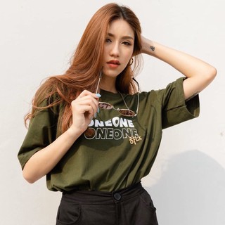 97X - olive green ONEONE | oversize เสื้อโอเวอร์ไซส์ เสื้อสีเขียว