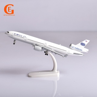 โมเดลเครื่องบินโลหะ รุ่น World Cargo MD-11 Diecast Md11 พร้อมล้อ ของเล่นสําหรับเด็ก