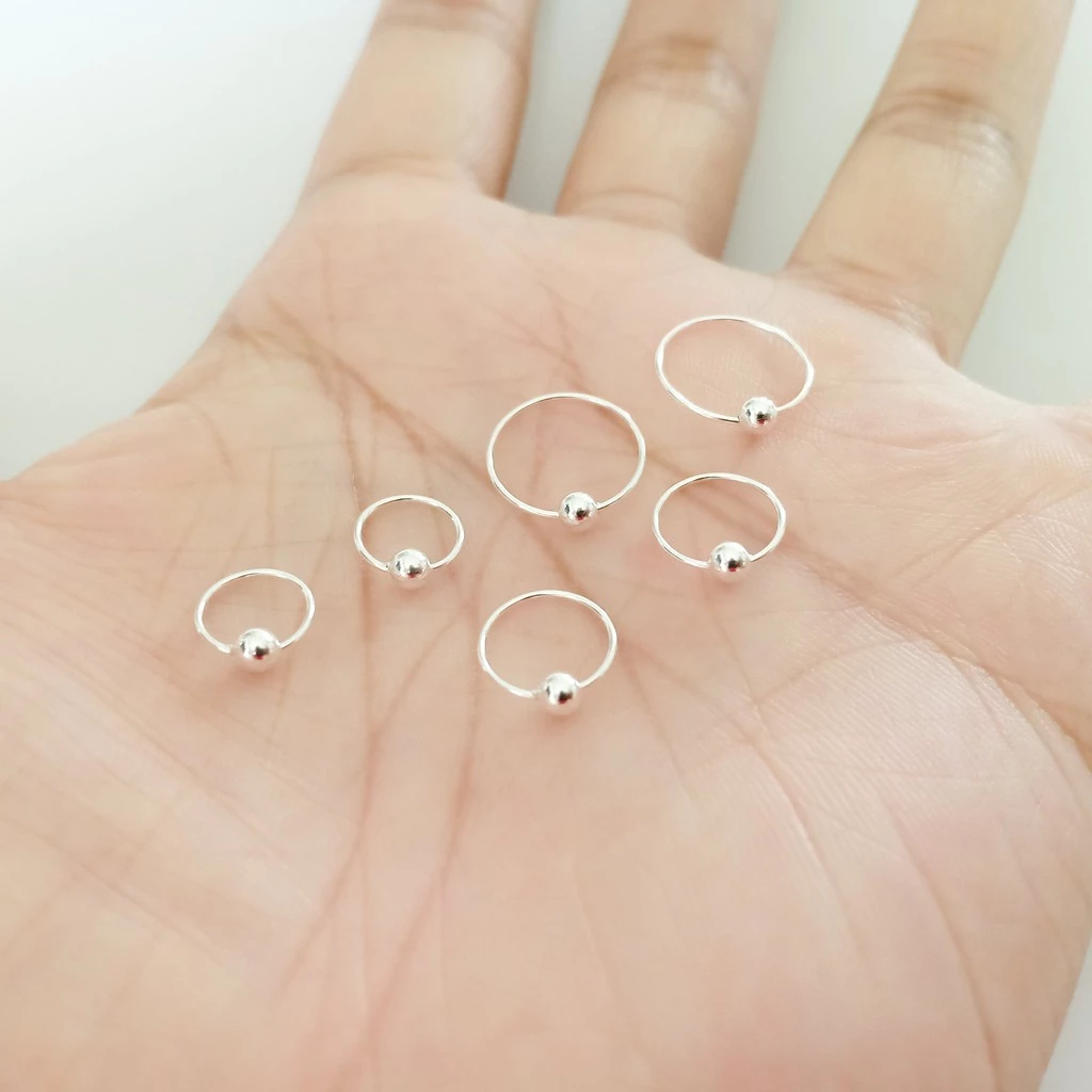 ต่างหูห่วงเงินแท้ Plummet Hoop Earrings 92.5% (ห่วงลูกตุ้ม)