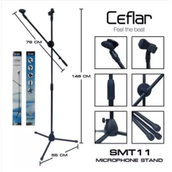 CEFLAR PROFESSIONAL MICROPHONE STAND SMT-11ขาตั้งไมโครโฟน แบบ 3 ขา แถมคอเสียบไมค์