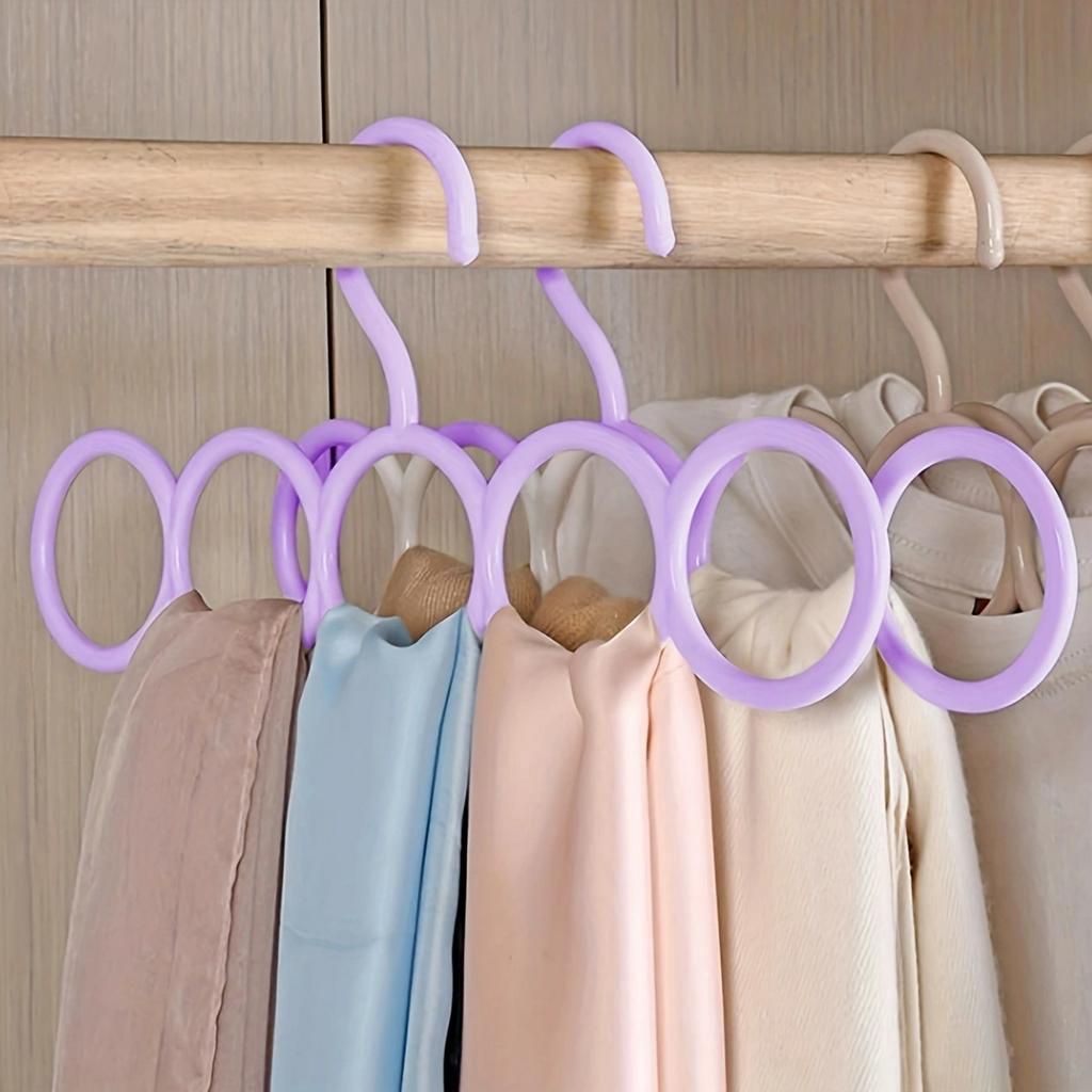 1 PC ห้าแหวนแขวน,เสื้อผ้ามัลติฟังก์ชั่ผ้าพันคอ,ประหยัดพื้นที่ Closet Organizer สำหรับ Home And Dorm