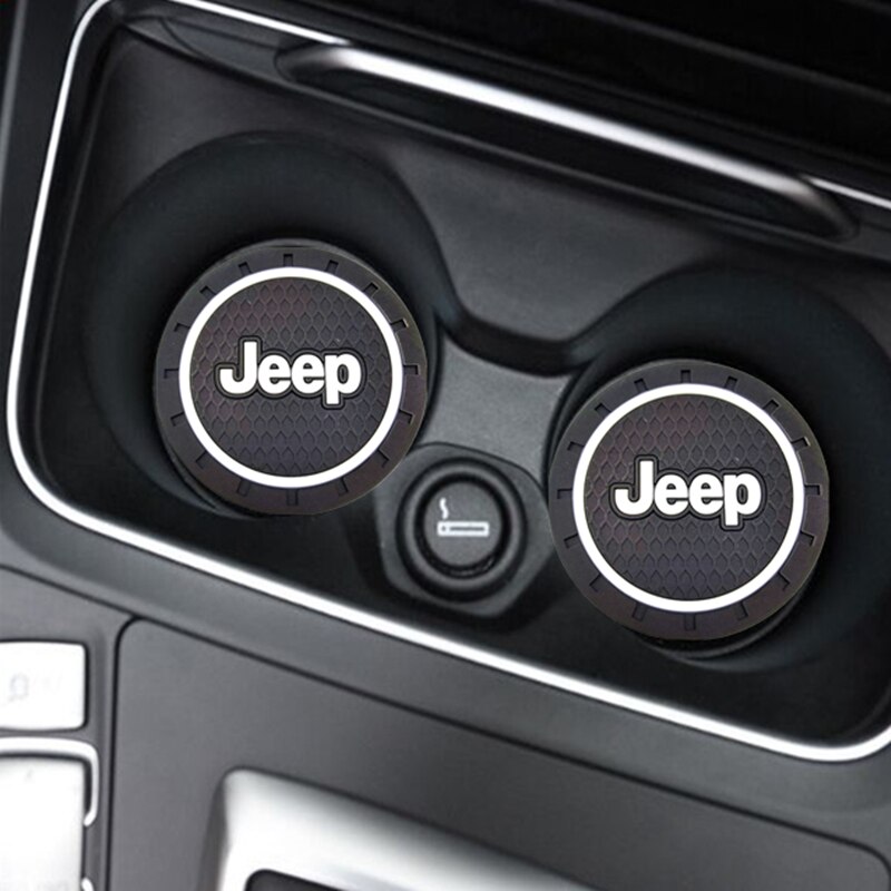 ที่วางแก้วน้ําในรถยนต์ กันลื่น สําหรับ Jeep Renegade Compass 2022 Willys Wrangler Jk Cherokee Xj 2 ชิ้น