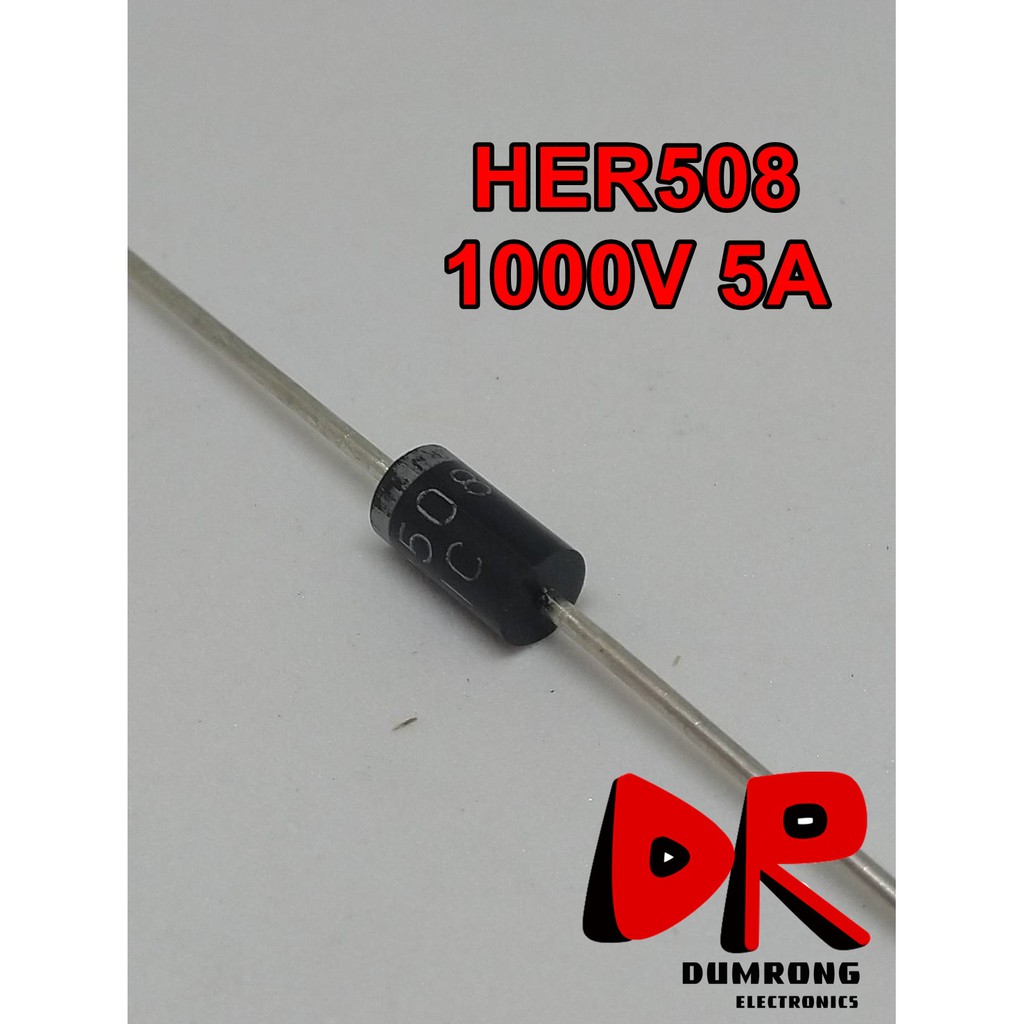 (10 ชิ้น) HER508 ไดโอด 1000V 5A high efficiency fast recovery rectifier diode MIC