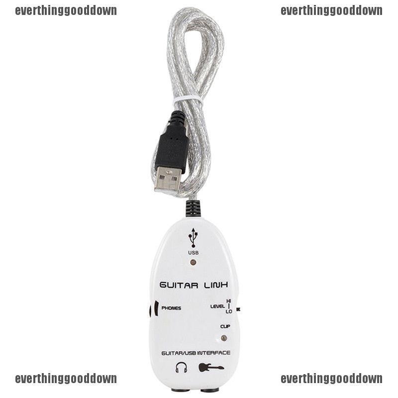 Guitar to USB Interface Link Cable Audio Adapter For PC/MAC Recording ...