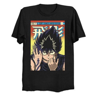 เสื้อยืดลําลอง แขนสั้น พิมพ์ลาย Yu Yu Hakusho Hiei Spirit Ghost Fighter Telepathy Manga สีดํา สไตล์สตรีท สําหรับผู้ชาย 2