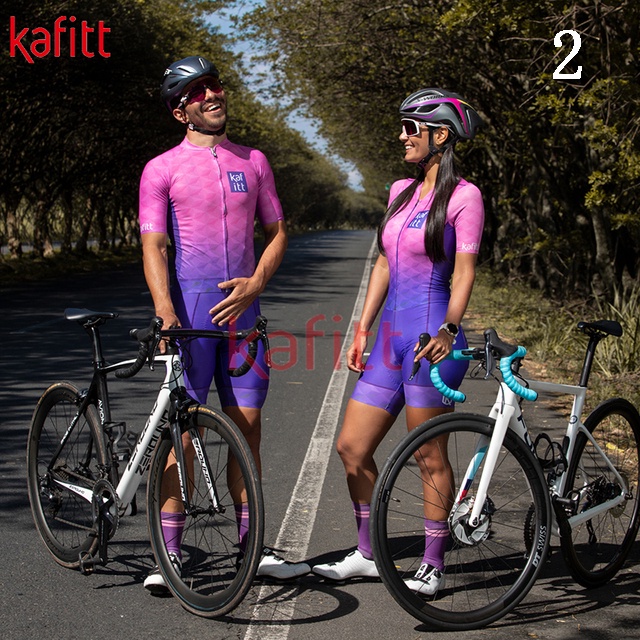 Kafitt ชุดจั๊มสูท ไตรกีฬา ผ้าเจอร์ซีย์ ไตรกีฬา เหมาะกับฤดูร้อน แบบมืออาชีพ สําหรับผู้หญิง เหมาะกับการขี่จักรยาน จํานวนหนึ่งชิ้น