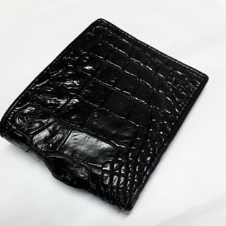 python mini purse กระเป๋าสตางค์งูเหลือมแท้cites crocodile leg wallet  black color