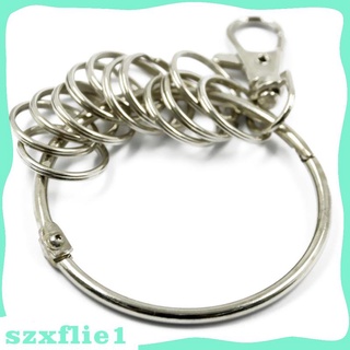 [Hot Sale]  Silver Large Round Alloy Keyring Key Holder Housekeeper Key Chain Key Rings