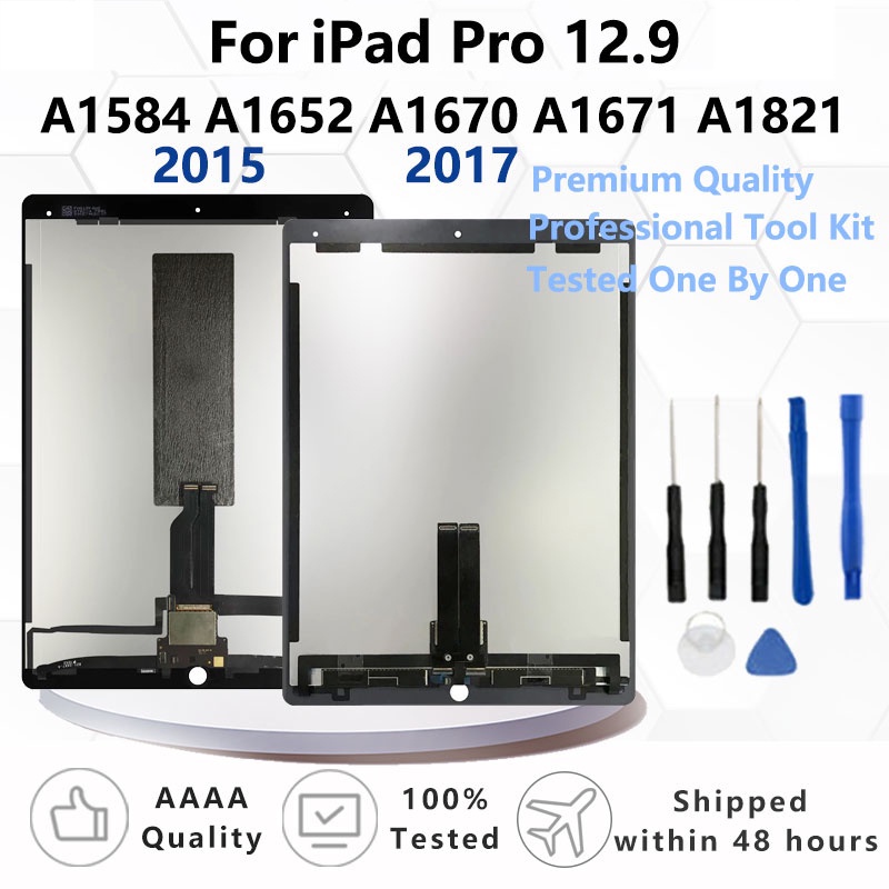 จอแสดงผล LCD สําหรับ iPad Pro 12.9 “A1584 A1652 A1670 A1671 A1821 หน้าจอสัมผัส Digitizer Sensors แผงประกอบทดสอบ 100%
