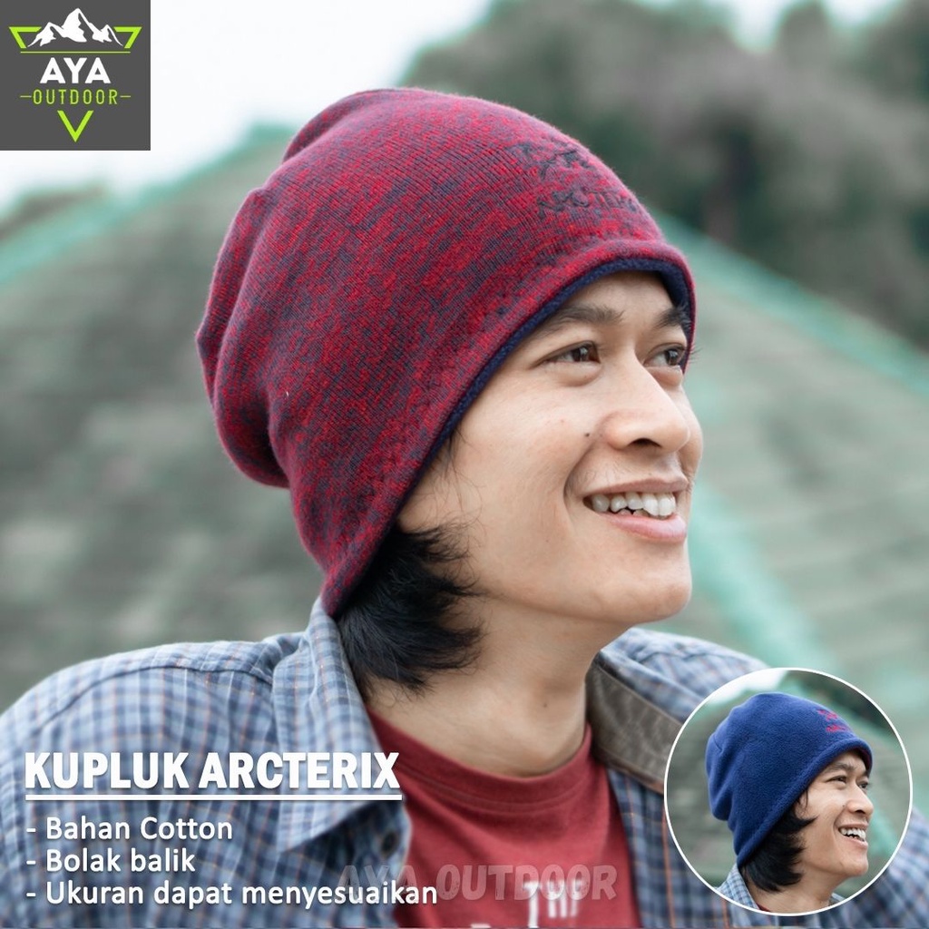 ARCTERYX KNITTED RETURNABLE BEANIE HAT แฟชั่น CASUAL ผู้ชายและผู้หญิงหมวกกลางแจ้ง