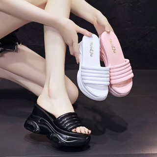 พร้อมส่ง!! รองเท้าส้นตึก สูง9cm size34-39 ขาว,38