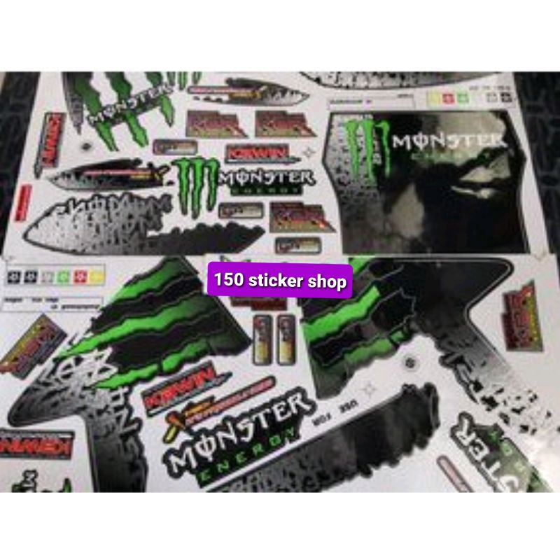 สติ๊กเกอร์ TR100 MONSTER ติดรถสี ดำ เขียว ขาว น้ำเงิน