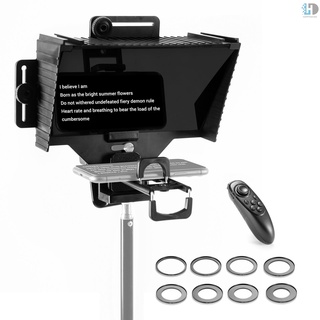 123 Universal Teleprompter Prompter แบบพกพาพร้อมรีโมทคอนโทรลเลนส์สําหรับกล้องสมาร์ทโฟน