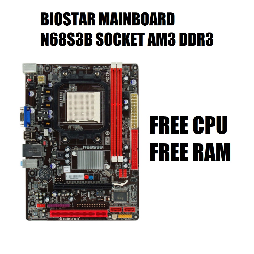 Biostar N68S3B ซ็อกเก็ต AM3 MCP68S DDR3 A & V & L MATX เมนบอร์ดเมนบอร์ดใช้ฟรี CPU RAM