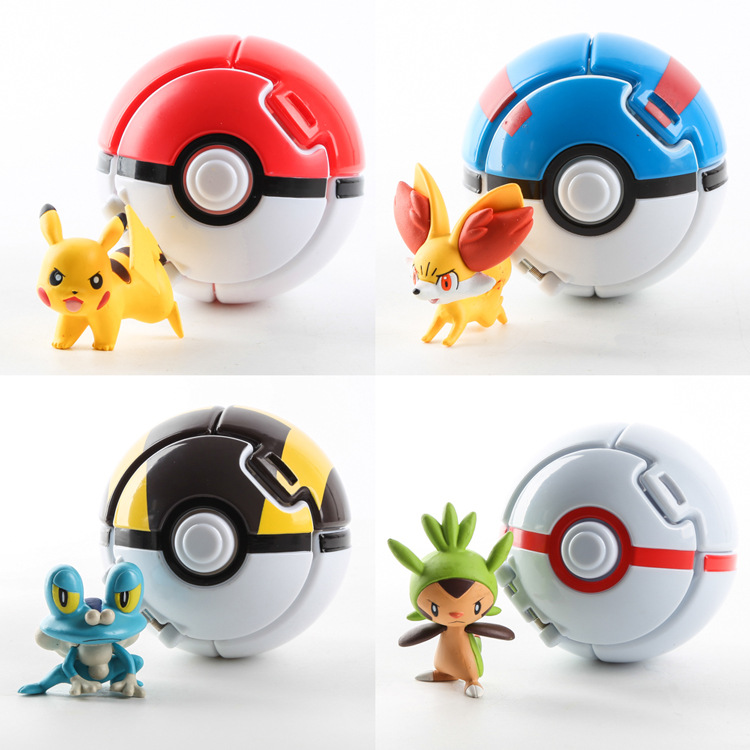 【COD】ของเล่น Pokemom Go โปเกบอล ฟิกเกอร์โปเกมอน แบบเปิดโดยอัตโนมัติ ของเล่นสร้างสรรค์สำหรับเด็ก