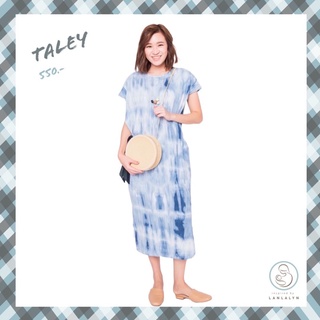 เดรสคลุมท้องให้นม รุ่น Taley dress ทรงยาวคลุมเข่า ลายมัดย้อม ผ้านุ่มสบาย เปิดให้นมด้านข้าง ใส่เที่ยวทะเลกับคุณพ่อคุณลูก